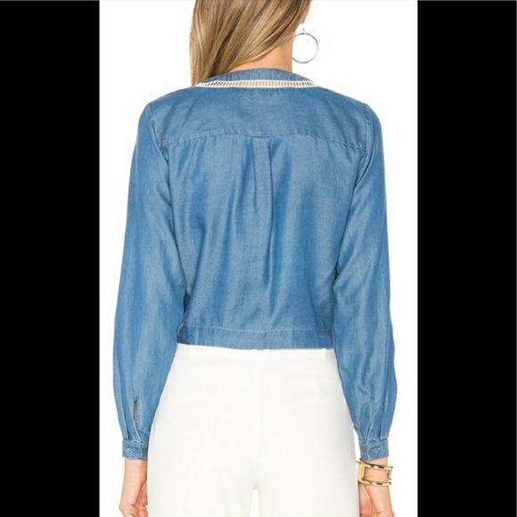 Lovers + Friends Chambray Carmine top - Picture 3 of 4